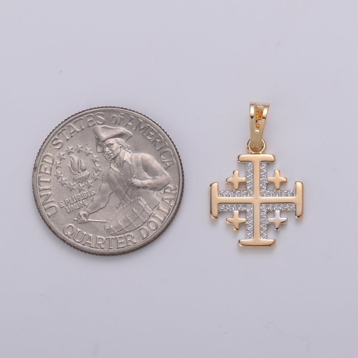 Gold Filled Square Cross Pendants J-109