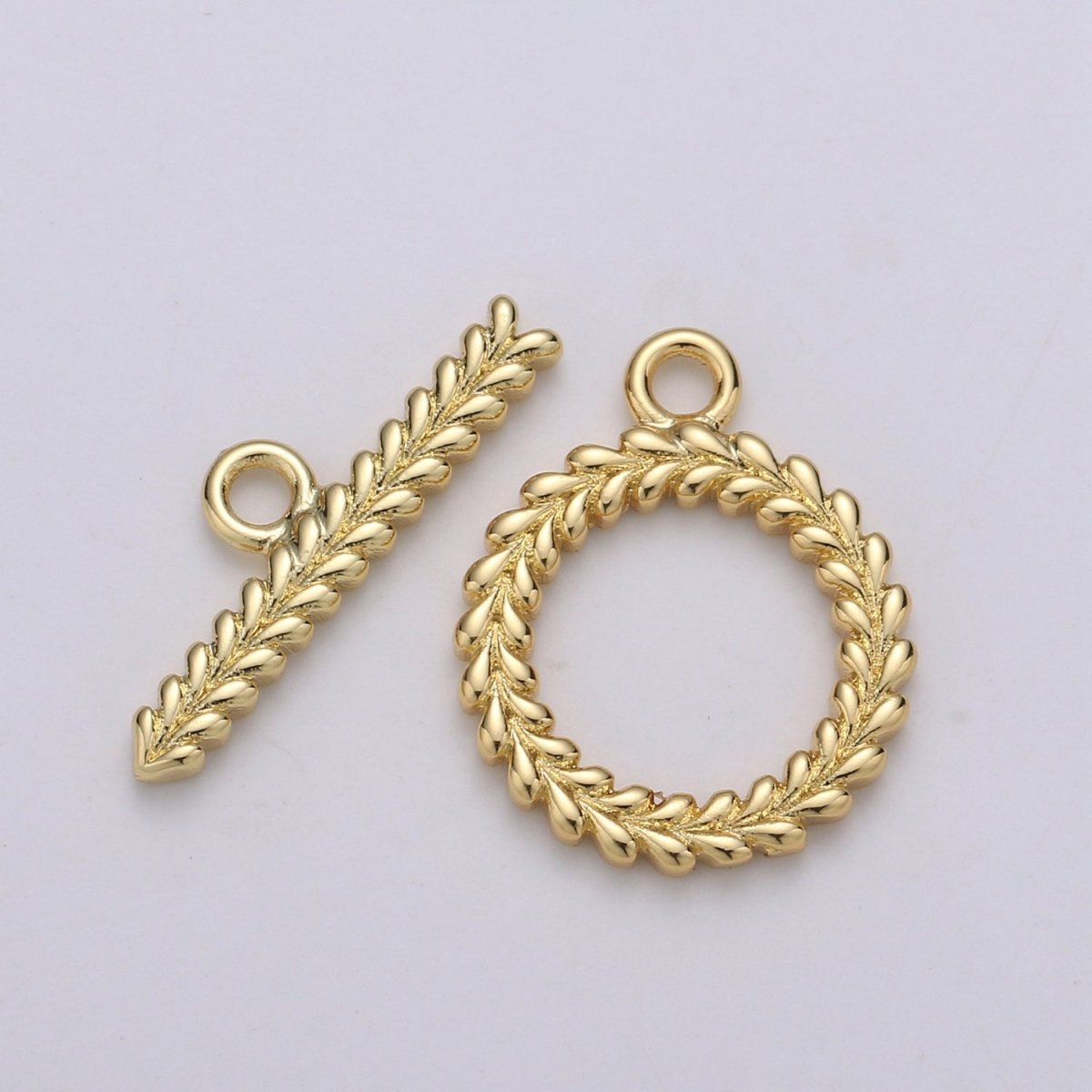 Gold Filled Wreath Classic Twist Toggle Clasp For DIY Jewelry Making L-065~L-066