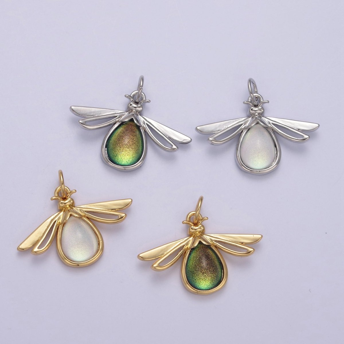 Gold Firefly Dangle Charms You Light Up My Life Pendant for Necklace Bracelet Add on Charm N-679