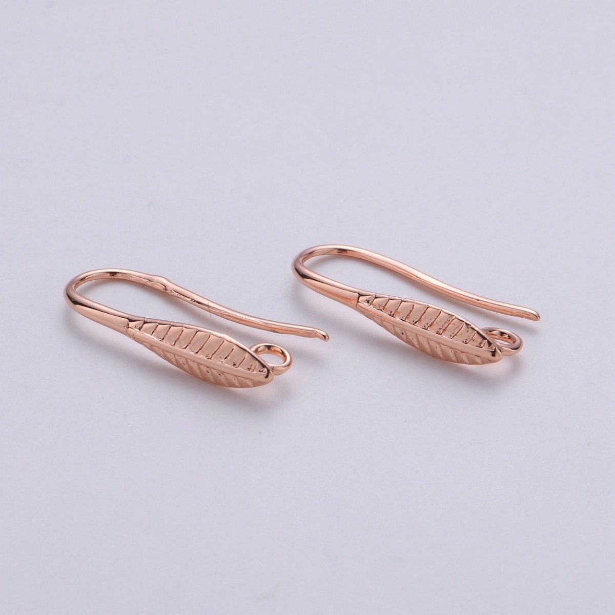 Gold French Hook Earwire with leaf design 14k Gold Filled craft earring supply for making earrings component, K-669 K-671