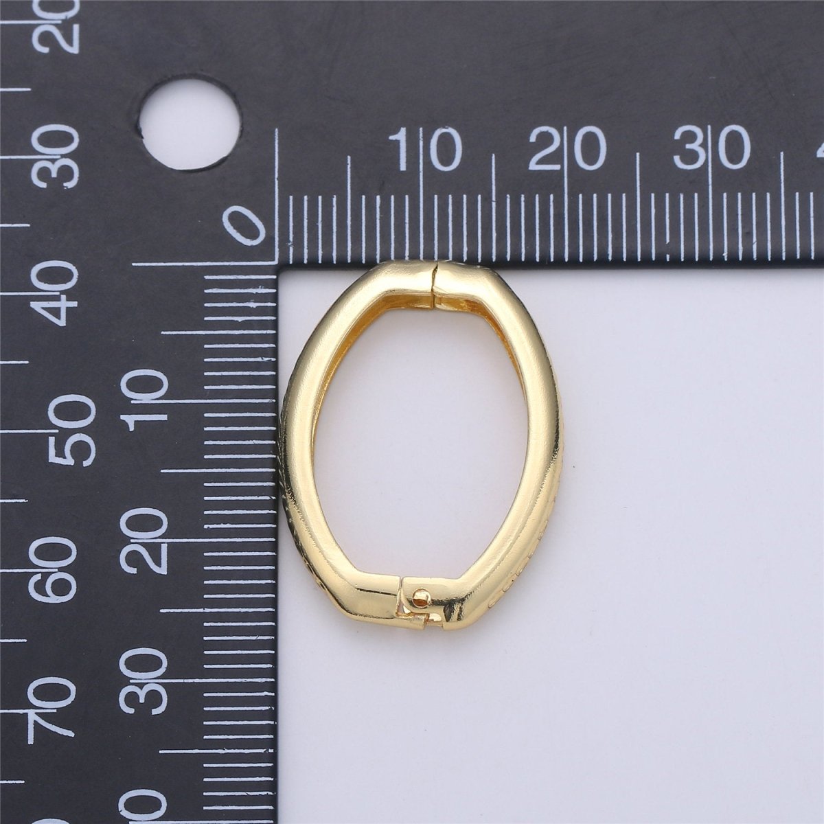 Gold Necklace Clasp, Oval Spring Gate Ring , Textured Oval Gate Ring , Basic Supplies 24k Gold Filled Clasp for Necklace Supply K-393