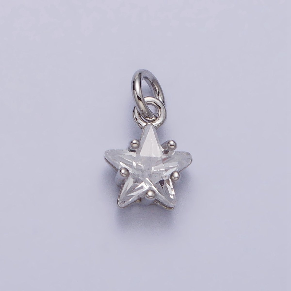 Gold, Silver Mini Celestial Star Clear CZ Cubic Zirconia Add-On Charm | AC237 AC238