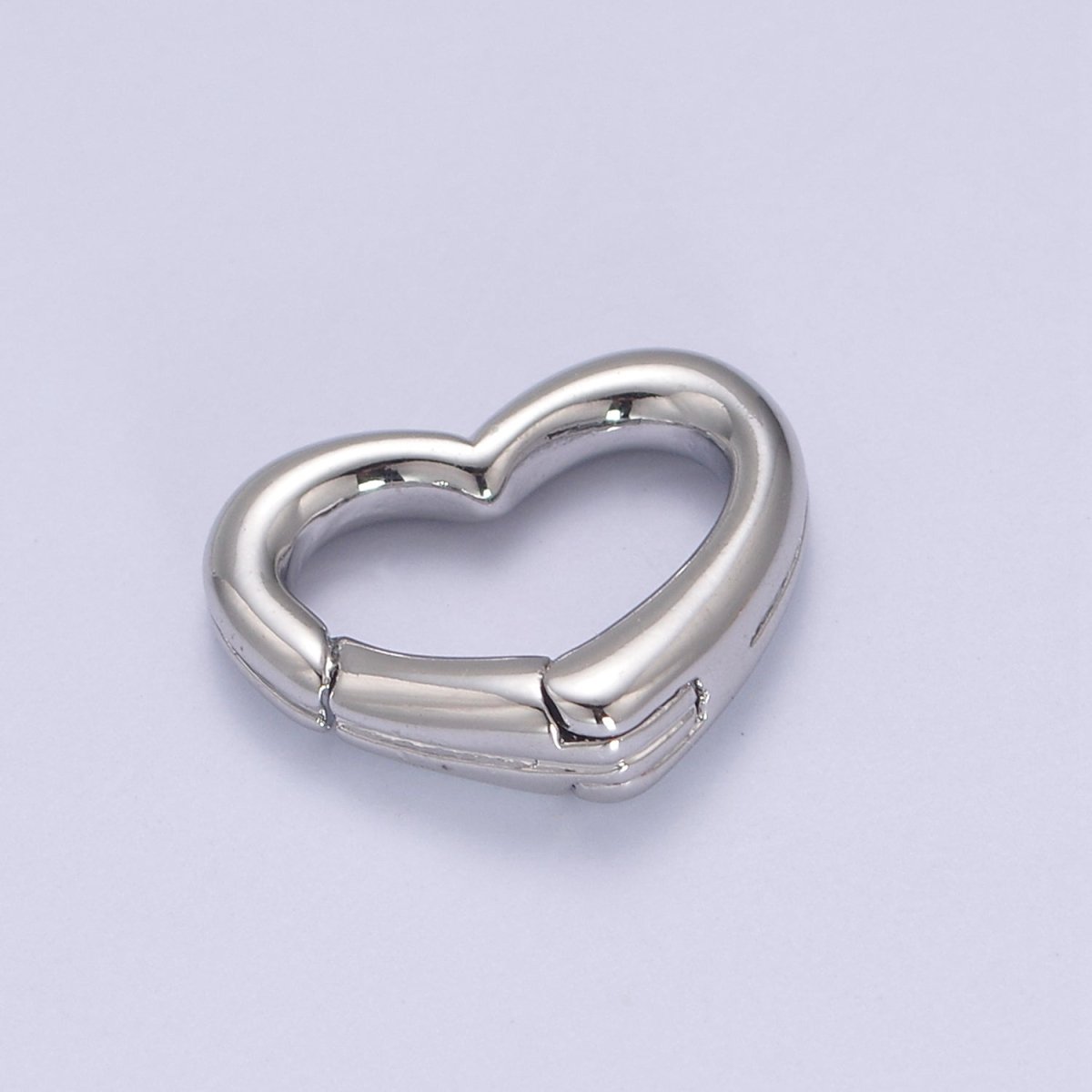 Gold Silver Spring Gate Ring Heart Clasp, Push Clip Clasp, Spring Gate for Jewelry Making L-660 L-661