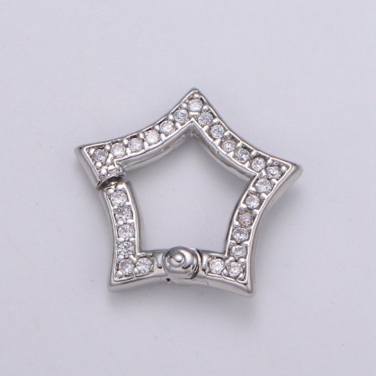 Gold Star Clasp Spring Gate Ring, Push Gate Ring Snap Click Lock 14K Gold Filled Clasp for Link Necklace Bracelet Connector L-169 L-170