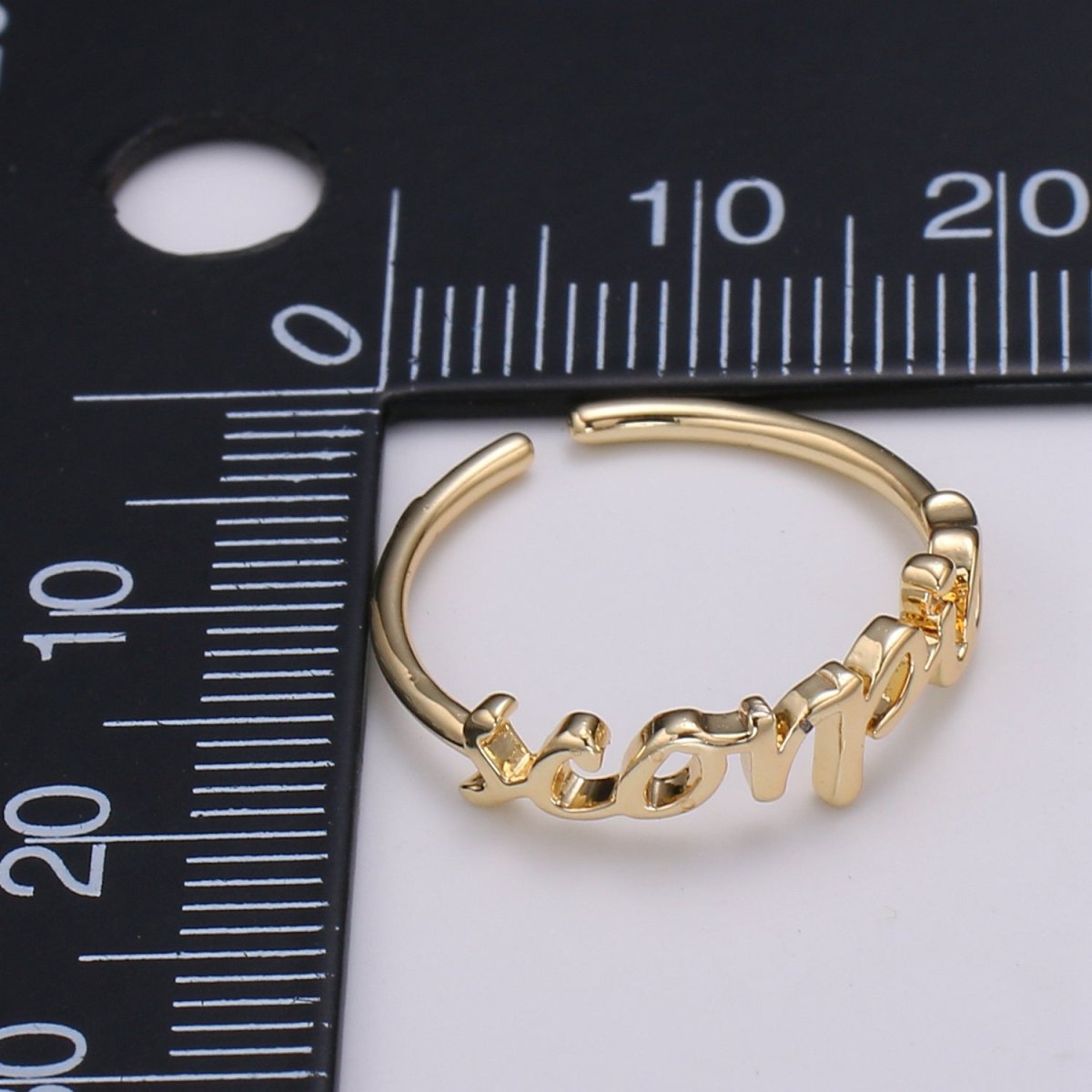 Gold Zodiac Ring Words Gold Ring, Astrology Horoscope Ring Birthday Personalized Gift Open Adjustable Ring for Stacking Ring Midi Ring R-422-R-433