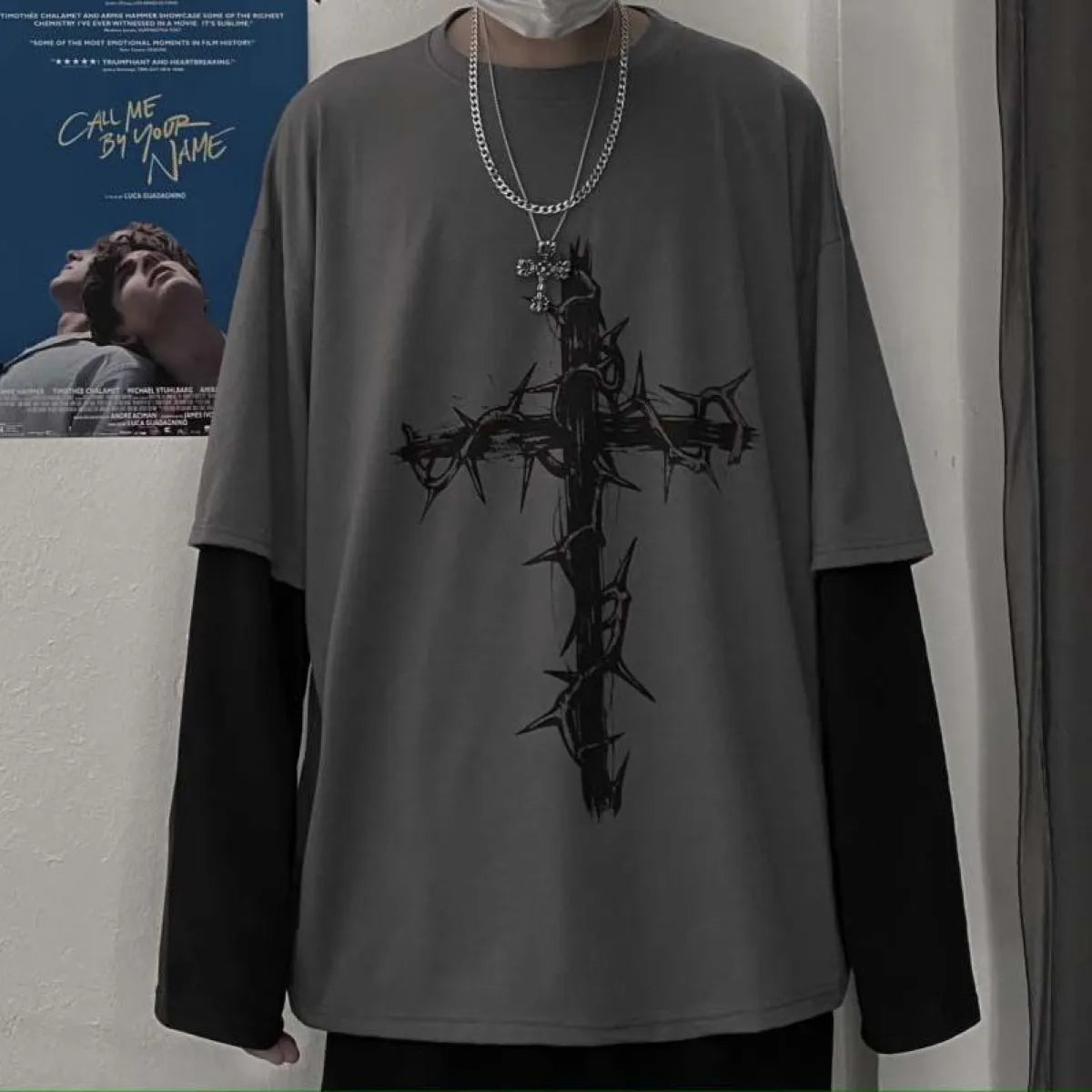 Gothic Cross Oversized T-shirt
