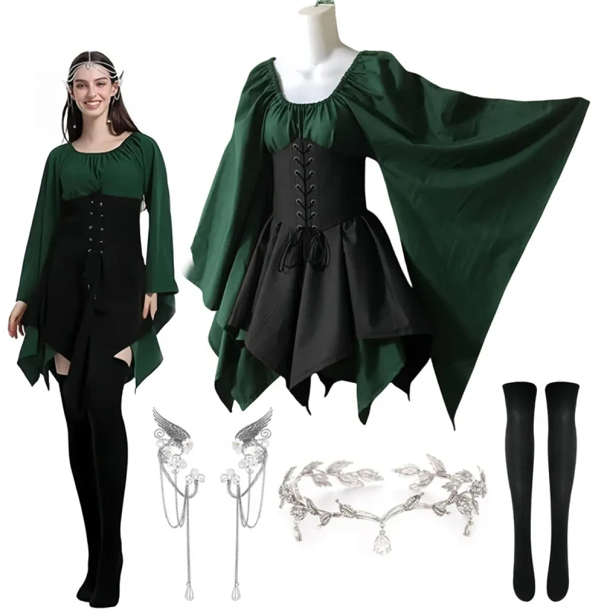 Gothic Elf Corset Dress β Medieval Fairy Lolita Cosplay