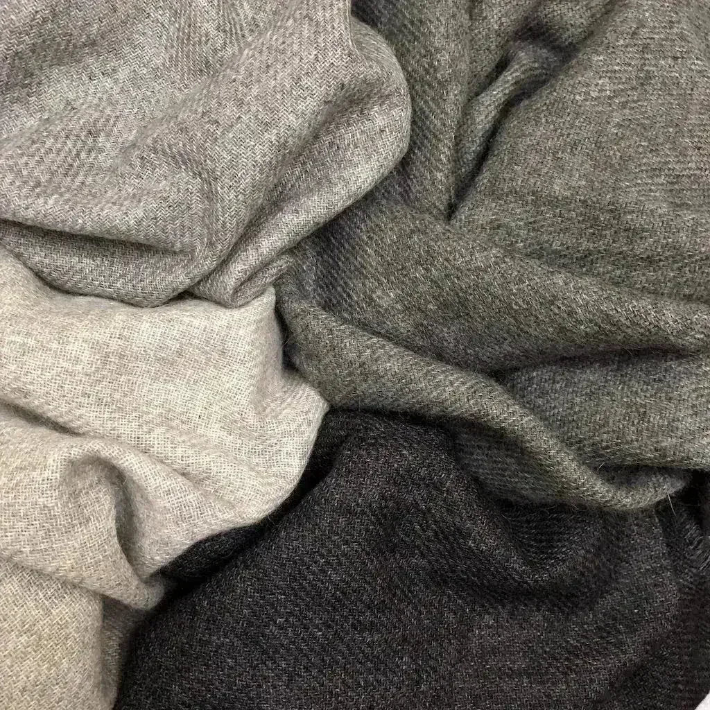 Charcoal Handloom Cashmere Scarf