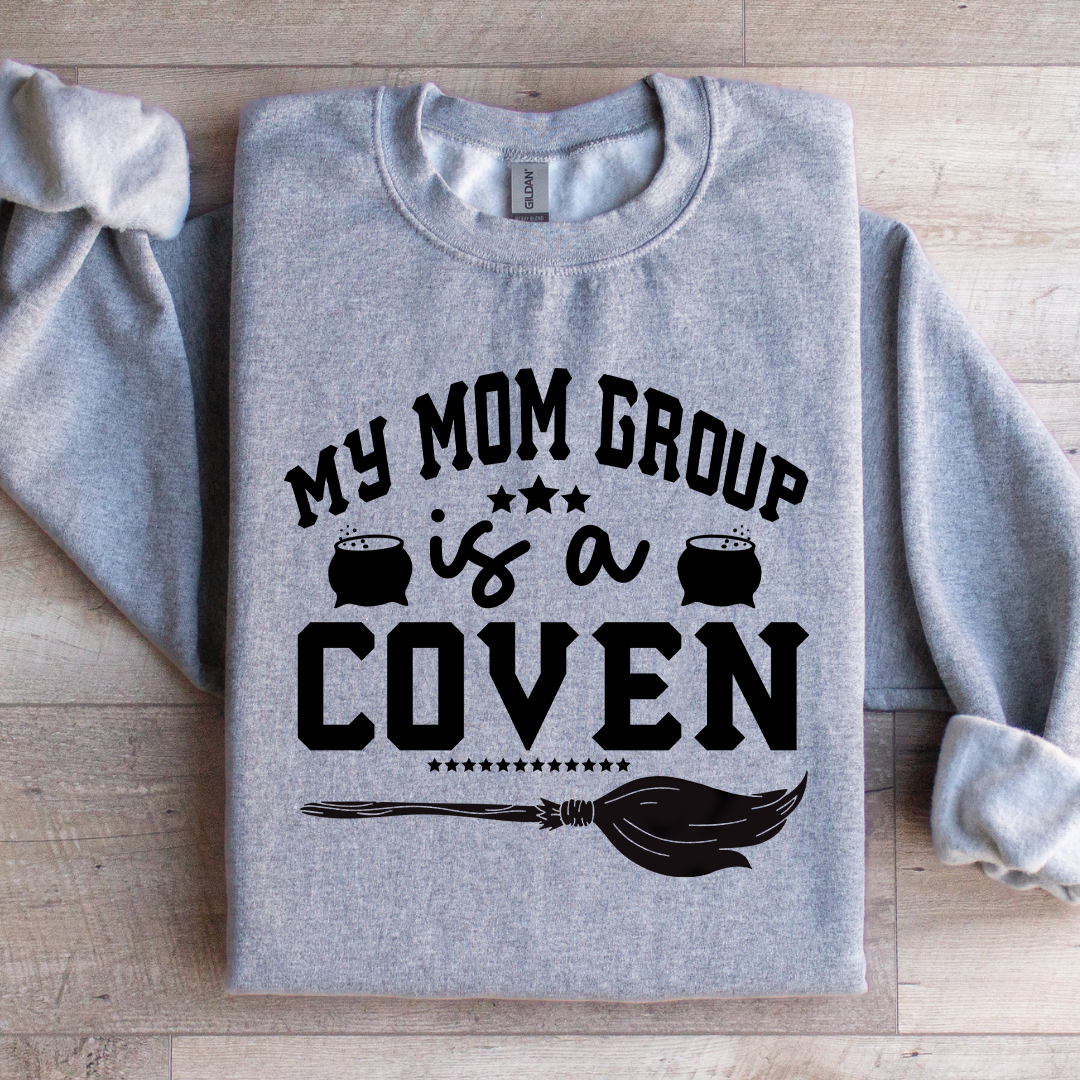Witchy Autumn Mom Fleece Pullover – \"My Mom Group Is A Coven\"