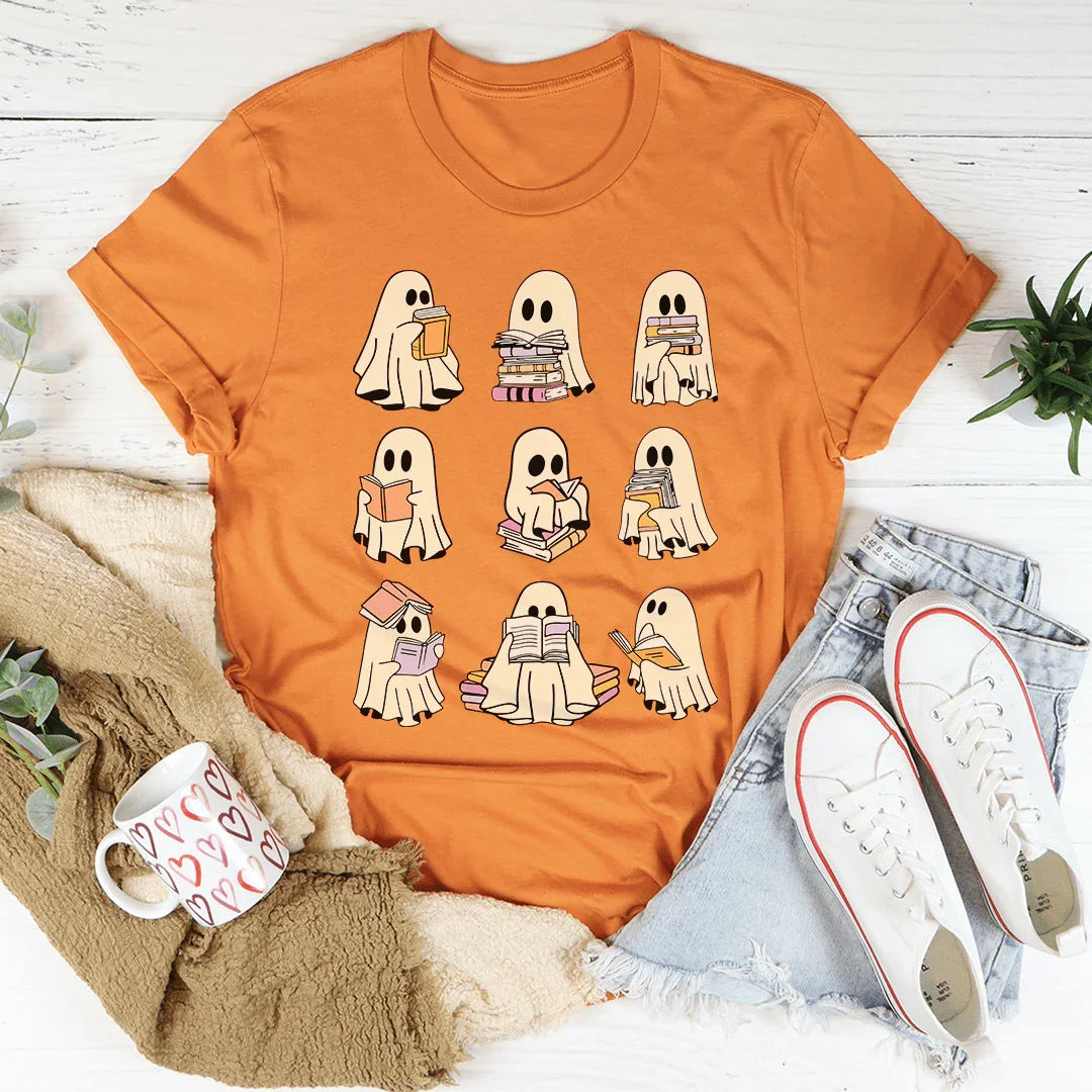 Halloween Ghost Book Lover Tee