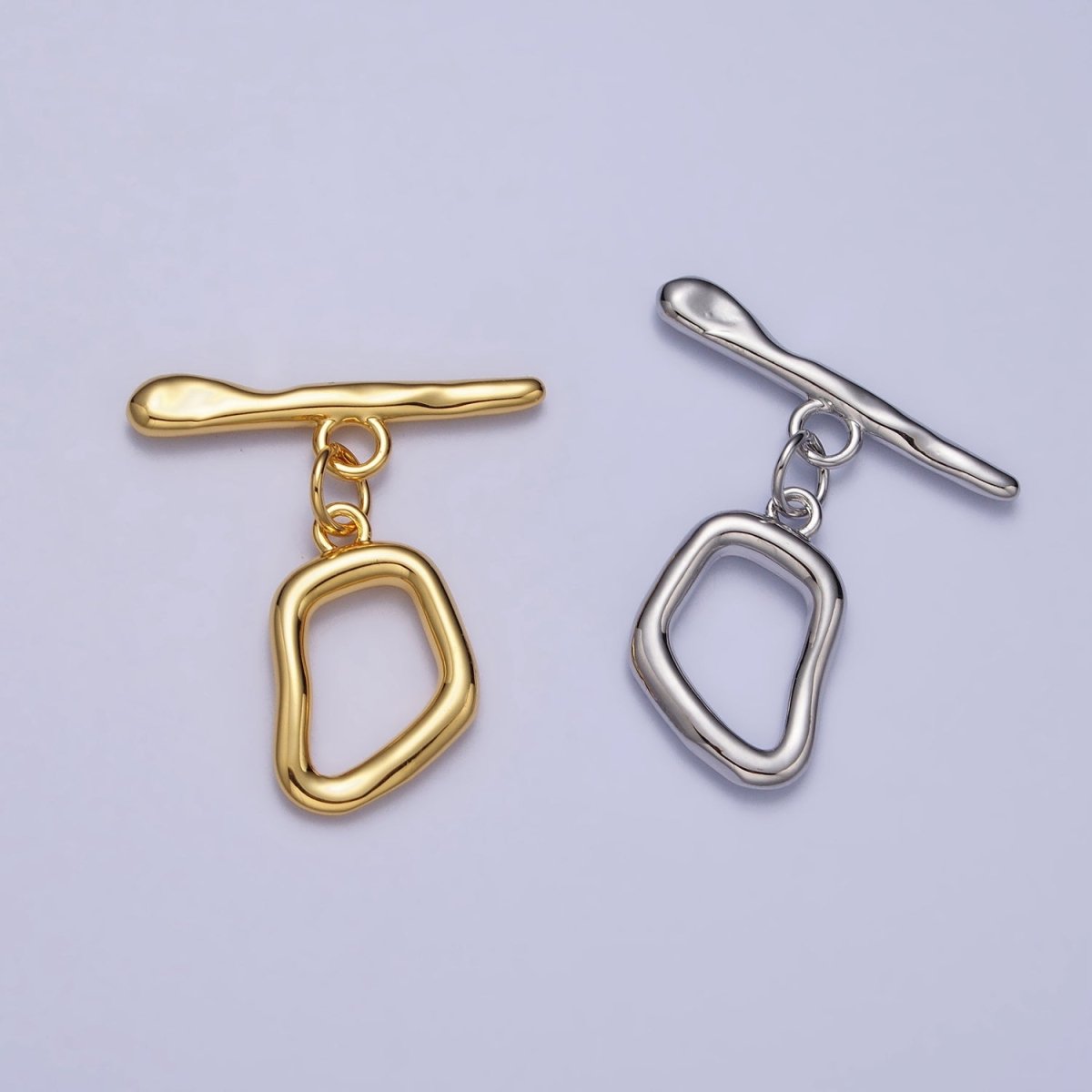 Hammered Geometric Toggle Clasps Jewelry Closure Supply in Matte, Silver, Gold | Z-088 Z-089 Z--097