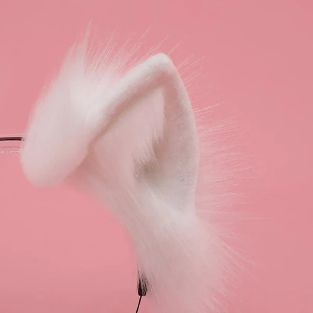 Handmade Cat Faux Fur Ears Headband - Fluffy Plush Animal Hair Hoop