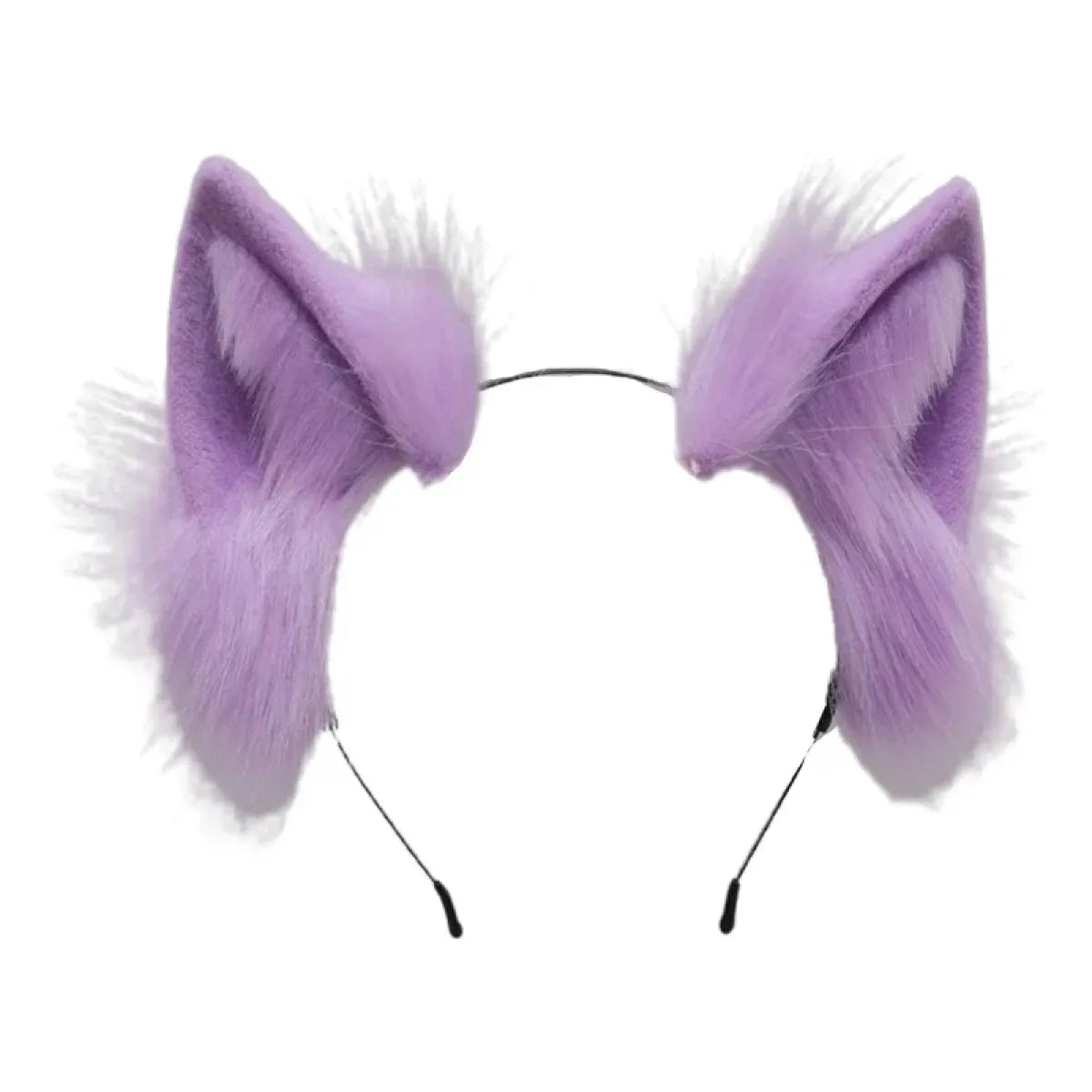 Handmade Cat Faux Fur Ears Headband - Fluffy Plush Animal Hair Hoop