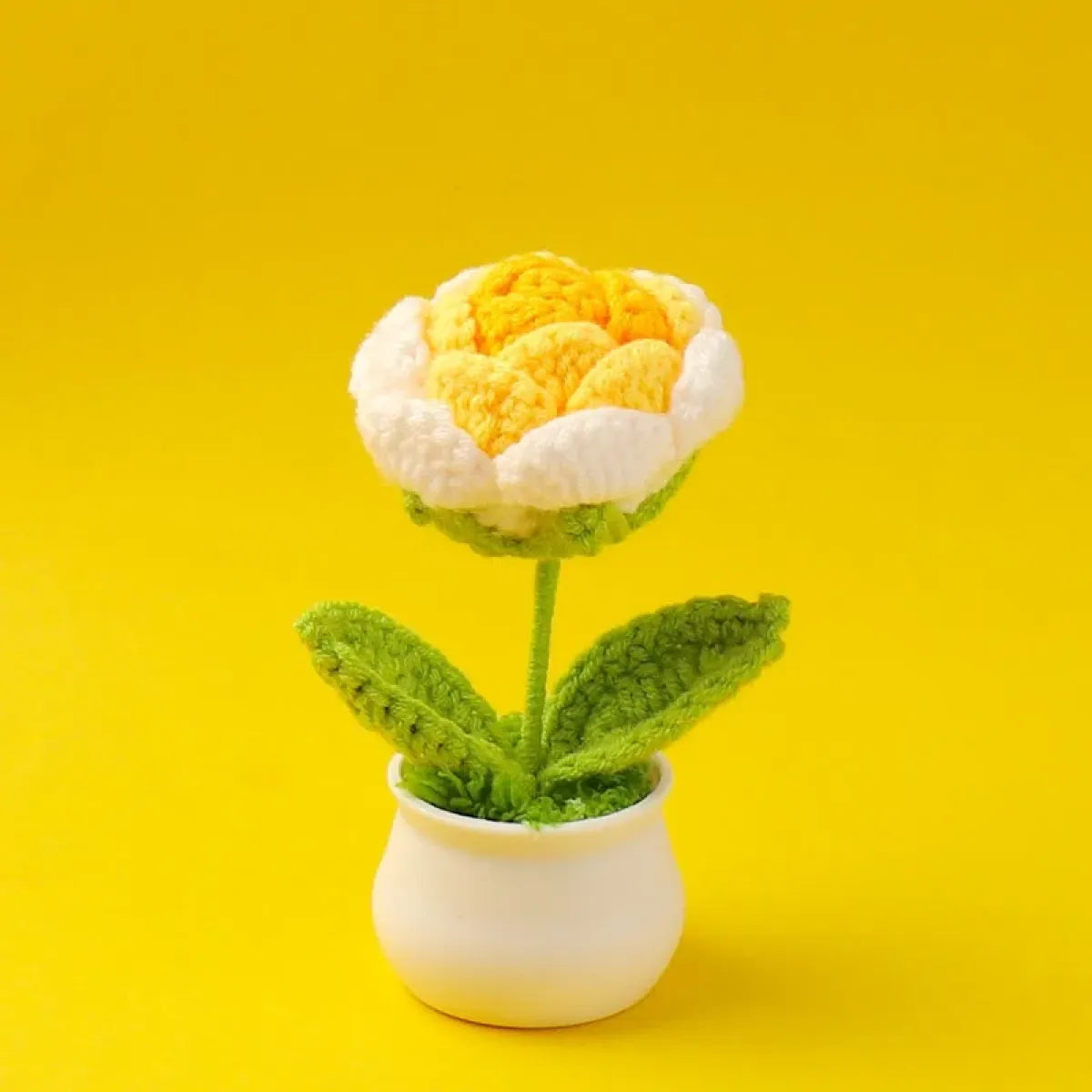 Handmade Crochet Rose Plush โ Potted Flower Decor Gift for Her