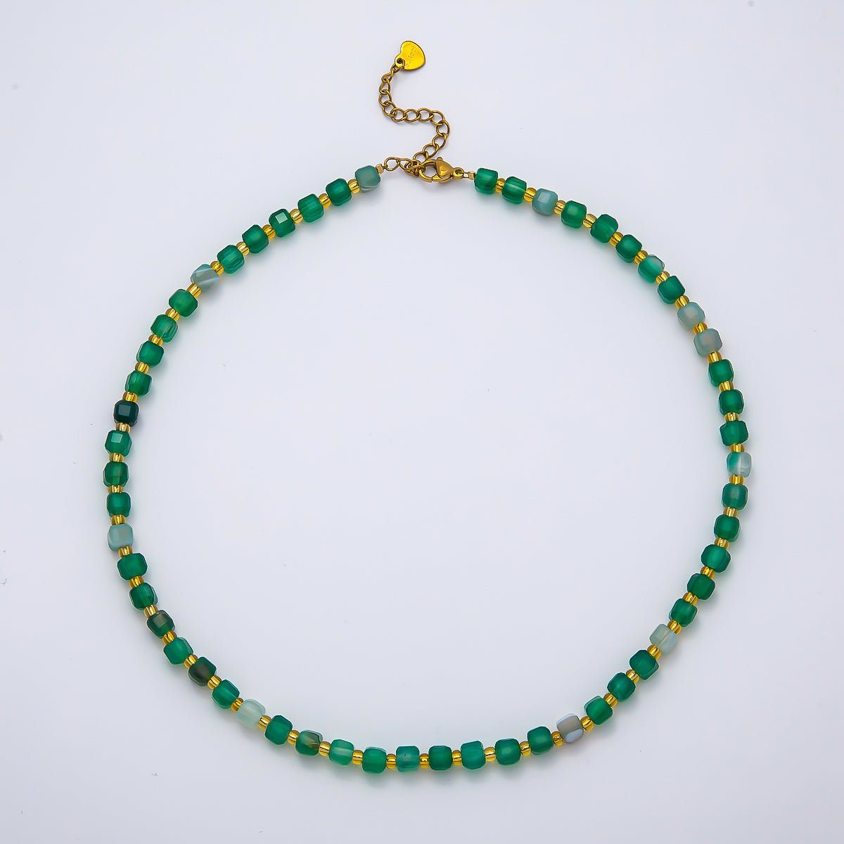 Handmade Stainless Steel 3mm Square Gemstone Chain 16 Inch Necklace | WA-04657 ~ WA-04663