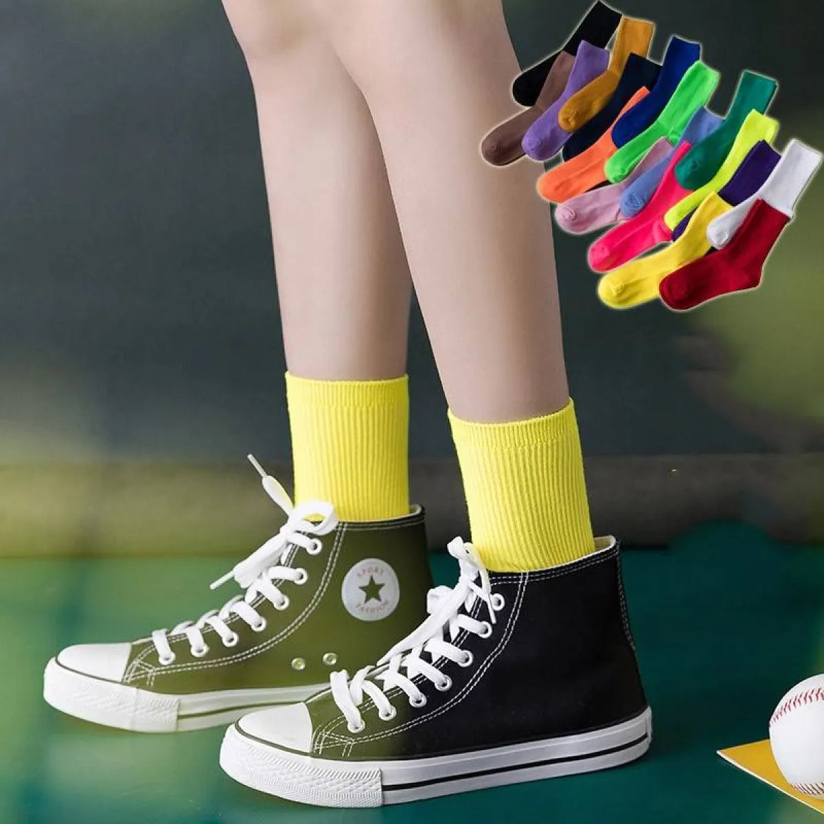 Harajuku Fluorescent Socks