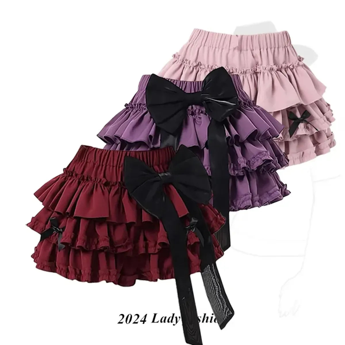 Harajuku Kawaii Lolita Mini Skirt – High Waist Ruffle Cake Layer