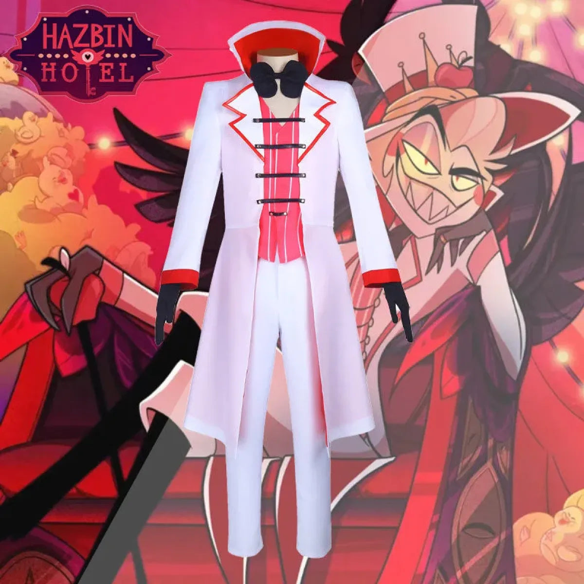 Hazbin Hotel Lucifer Cosplay Costume - Suit, Vest, Wig