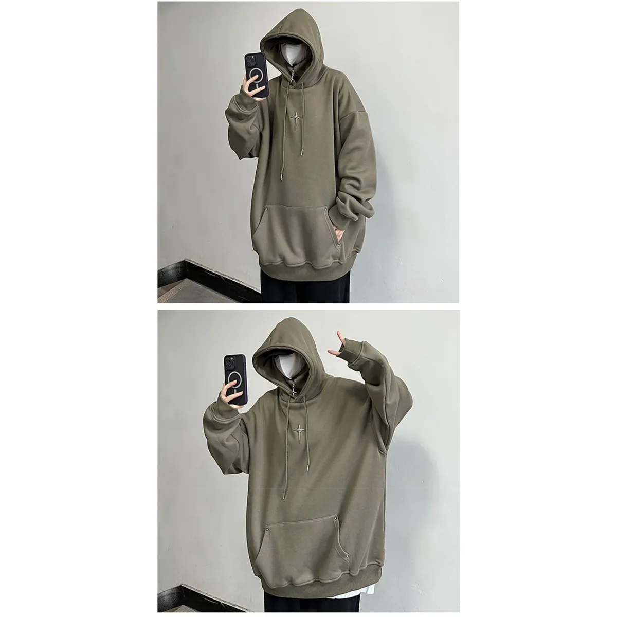 Harajuku High Neck Hoodie
