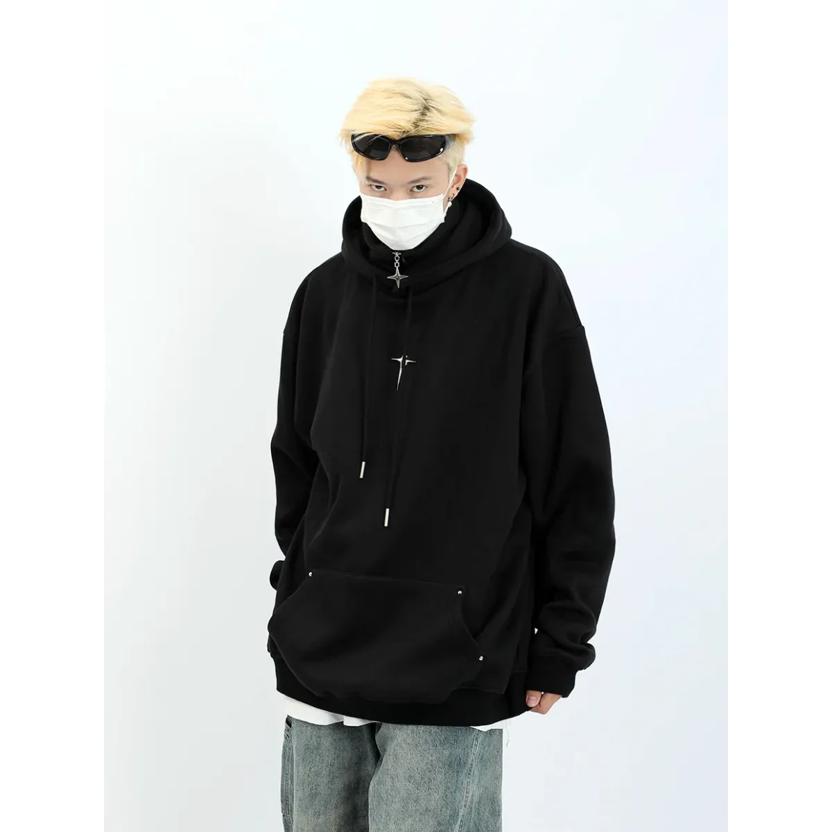 Harajuku High Neck Hoodie