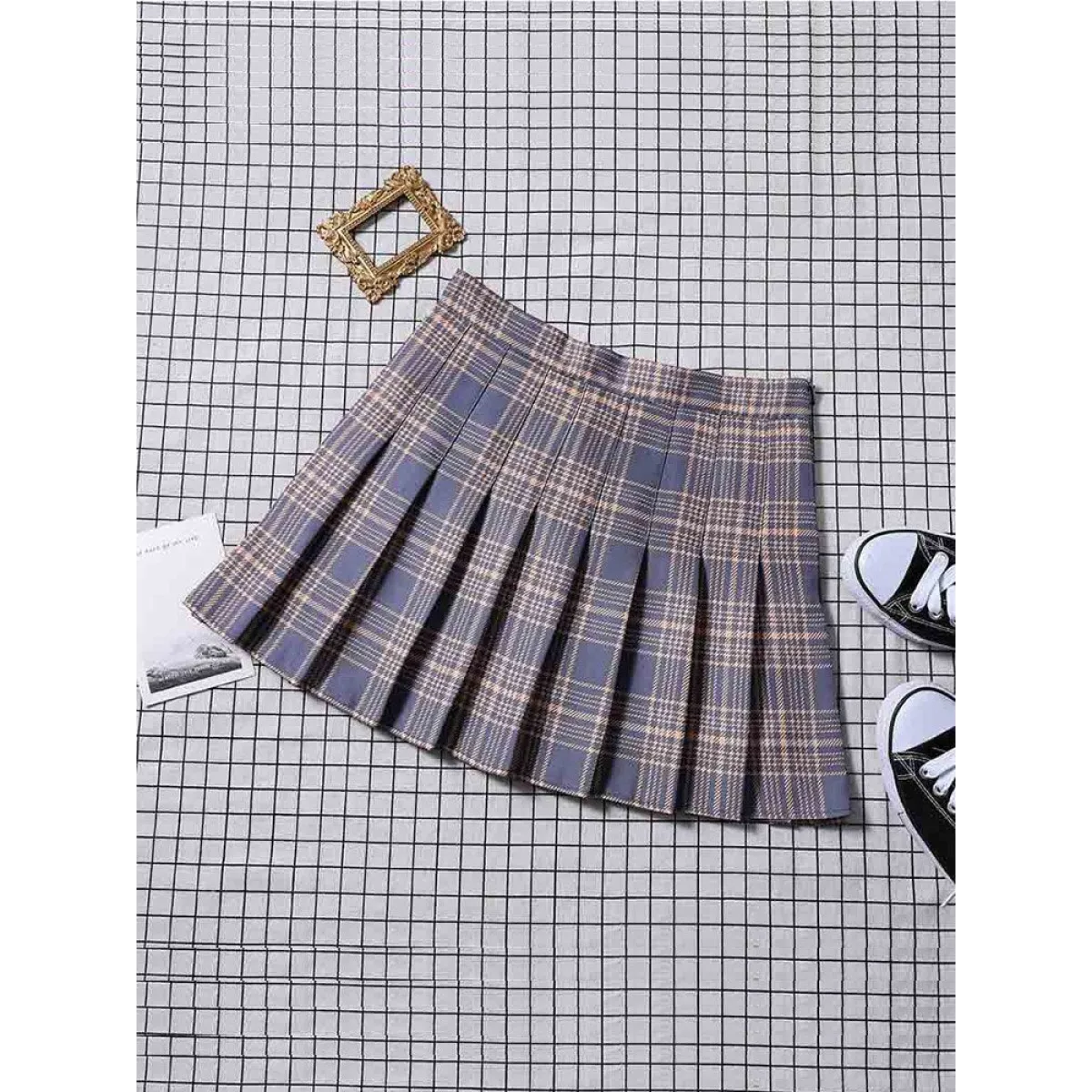 High Waist Pleated A-line Skorts
