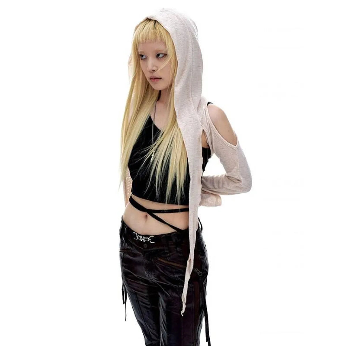 Hooded Long Sleeve Crop Top