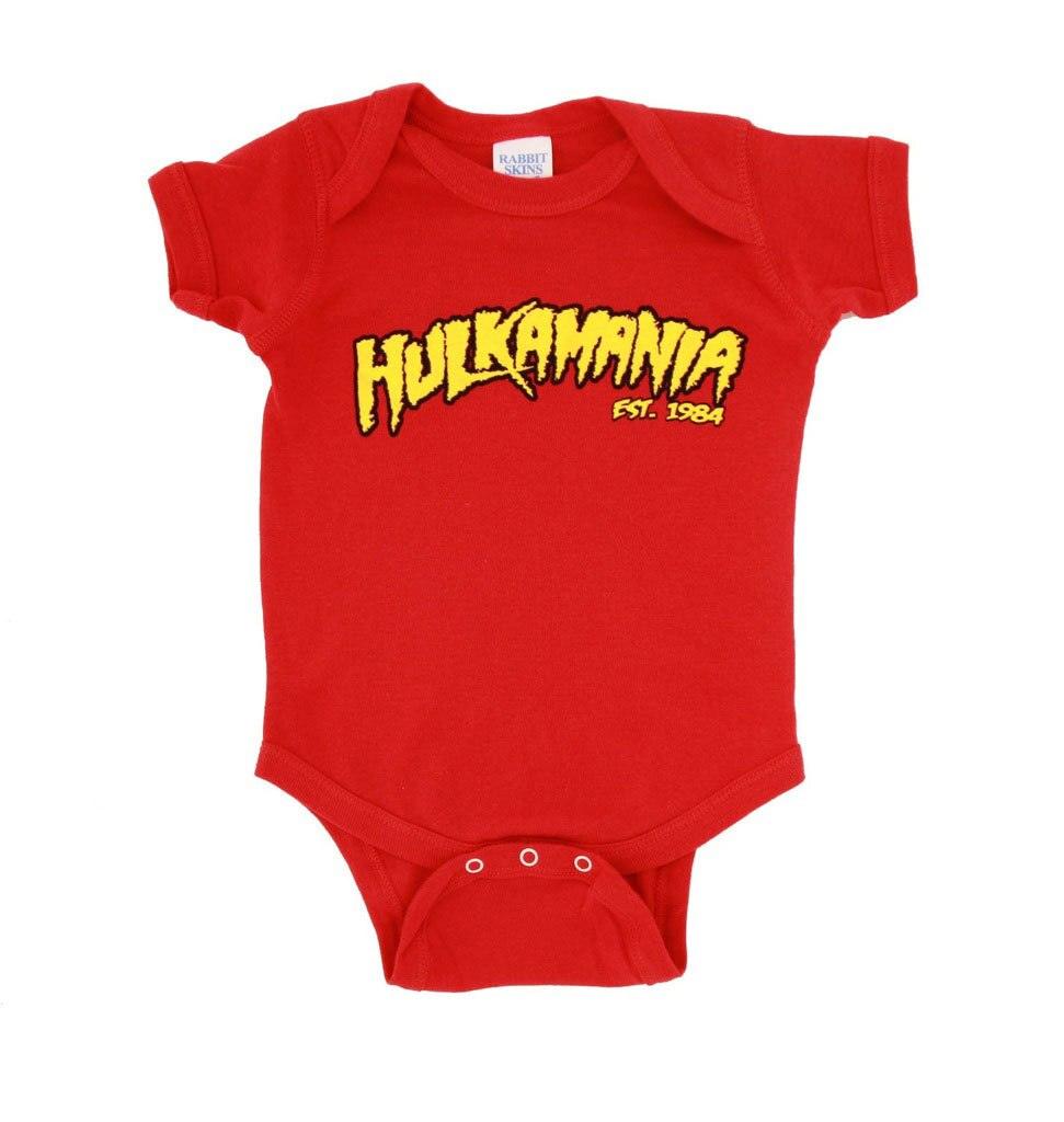 Hulk Hogan Logo Red Snapsuit Jumper Infant Halloween Cosplay Costume Baby Romper
