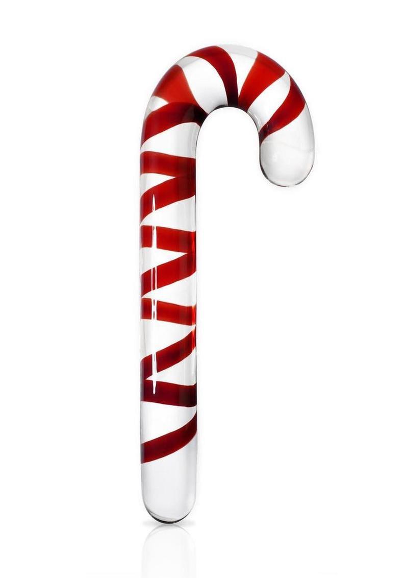 Icicles No. 59 Candy Cane Glass Massager Elegant Hand-Blown