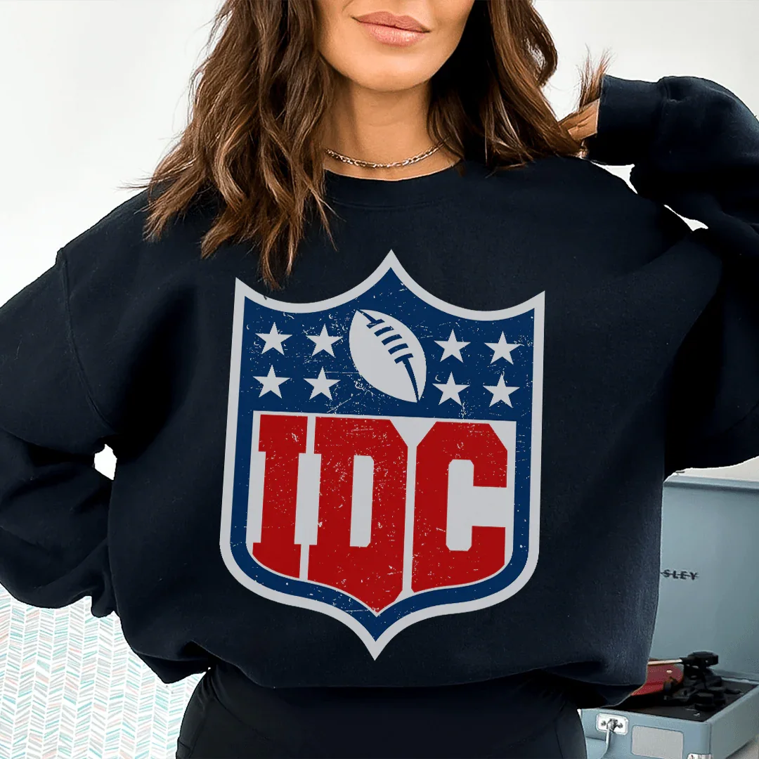 "IDC" – Funny Game Day Football Crewneck Sweatshirt