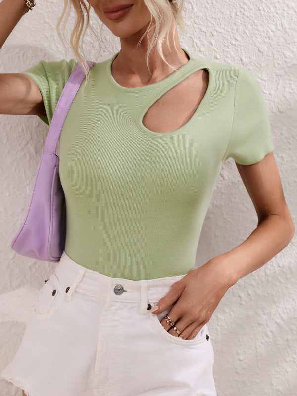 Modern Solid Color Loose Digging Fashion Sexy Slim Women&