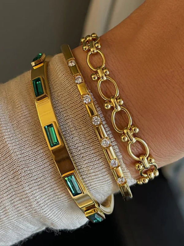 Titanium steel open bracelet women&