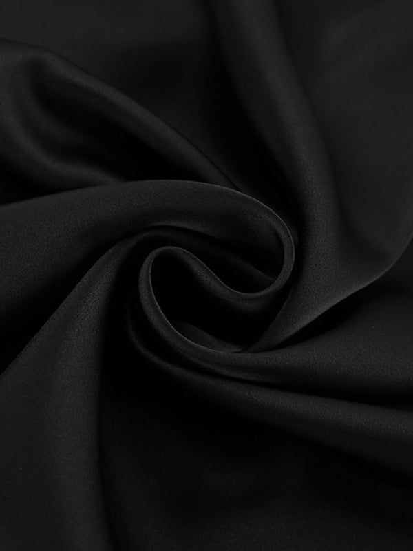 Elegant High Waisted Satin Long Skirt Women Spring Summer