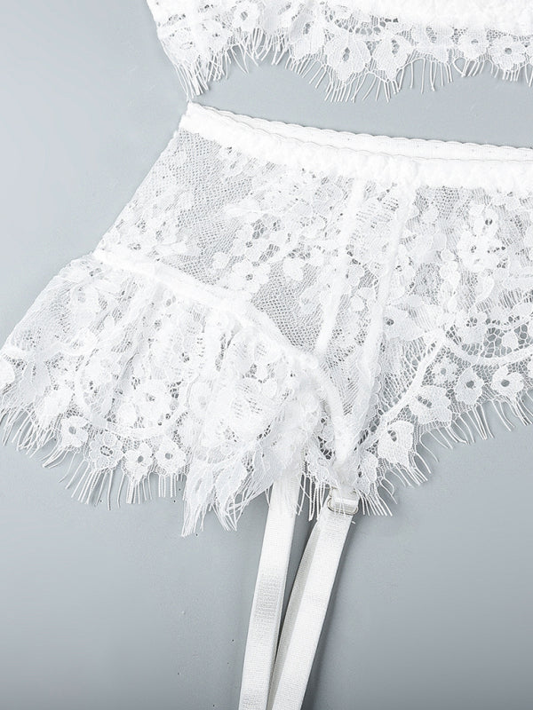 Sexy lace suspenders four-piece set