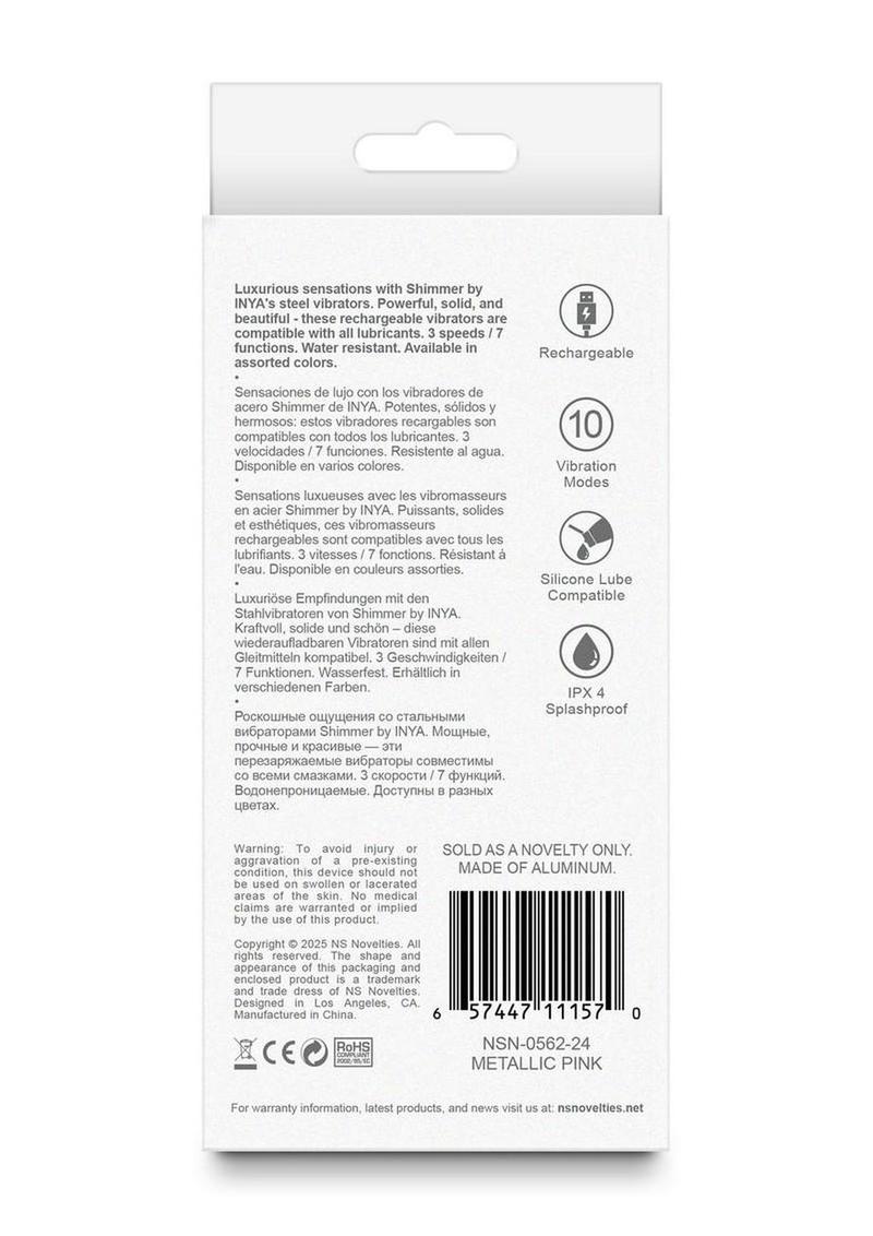 Inya Shimmer Rechargeable Steel Vibrator