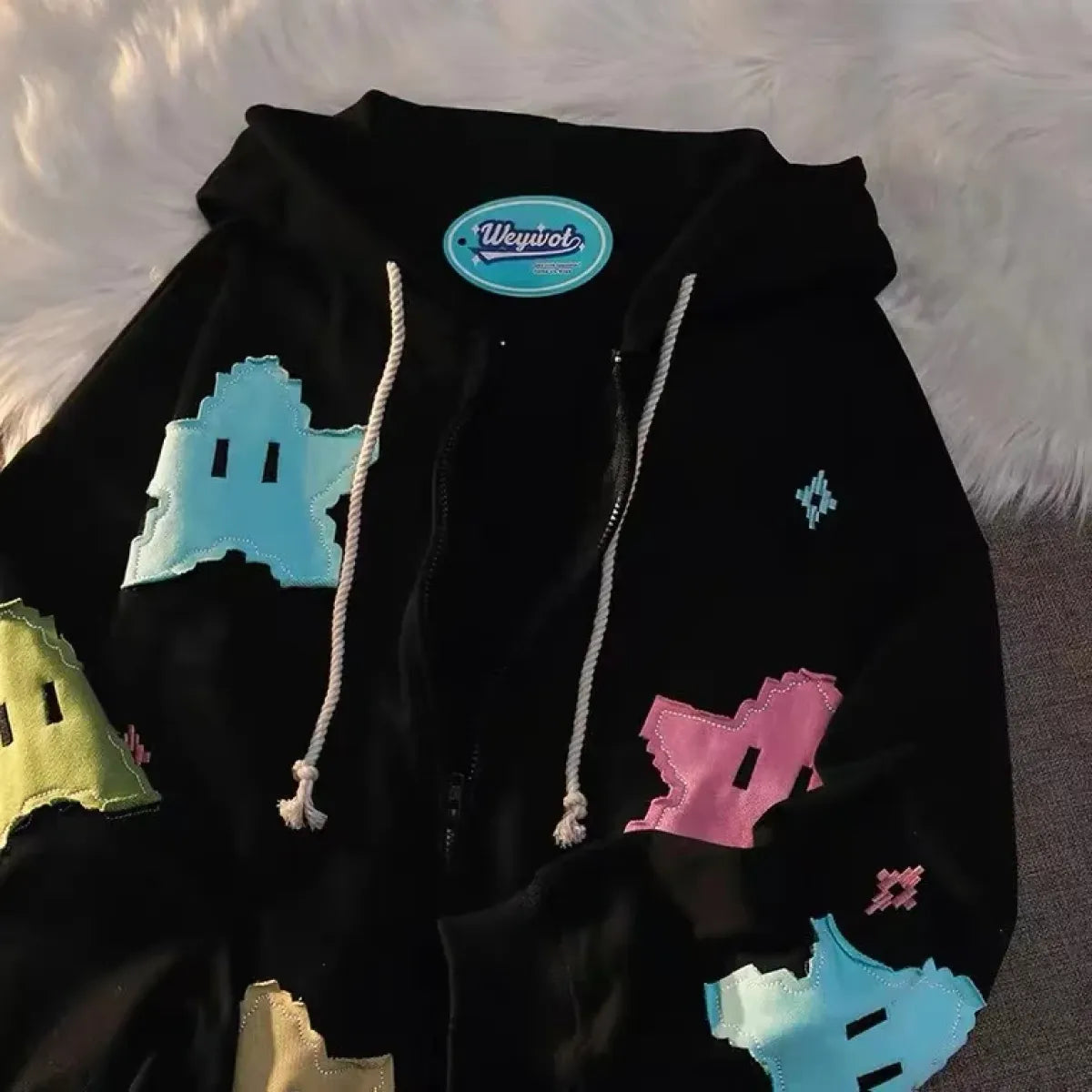 Oversized Kawaii Stars Hoodie