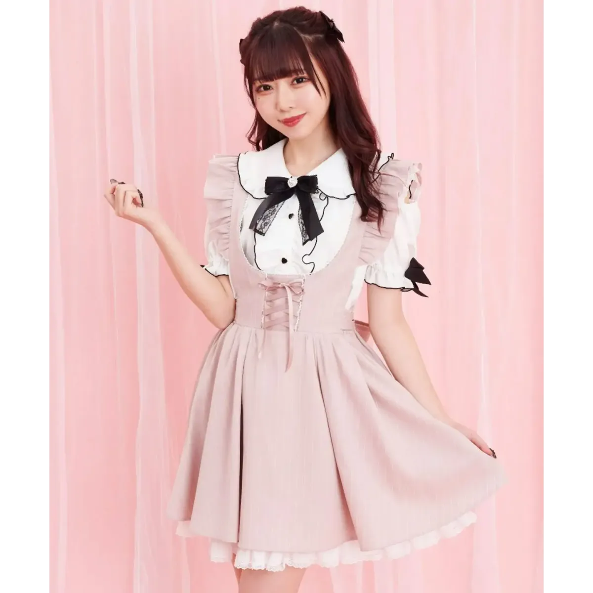 Sweet Lolita Ruffled Blouse - Bow Top, Kawaii Y2K Aesthetic