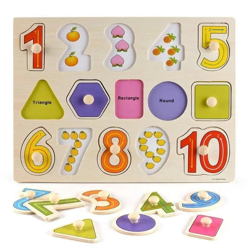 Kids 3D Puzzle Wooden Toys Colorful Geometry Shape Cognition Wood Puzzle Children Early Learning Educational Montessori Toys