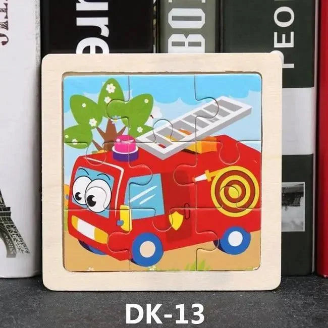 Kids Puzzle Toy Animals and Vehicle Wooden Puzzles Jigsaw Baby Educational Learning Toys for Children Gift
