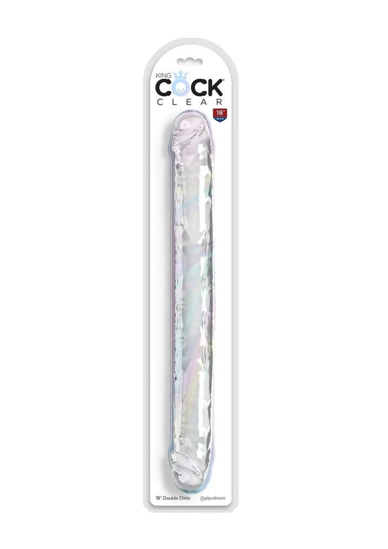 King Cock Clear Double Dildo 18 Inch Flexible Transparent Design