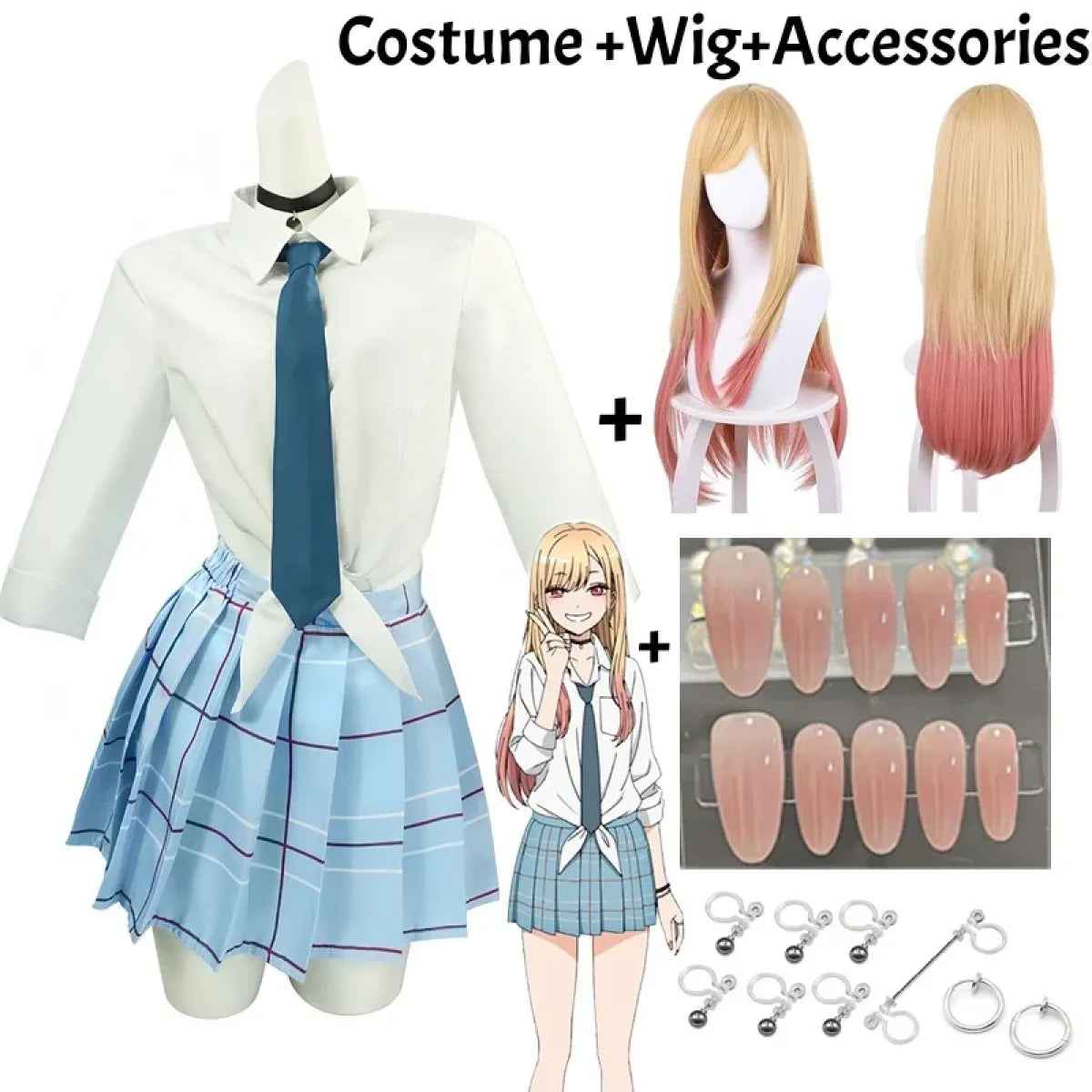 Kitagawa Marin School Uniform Cosplay β My Dress-Up Darling Set for Women