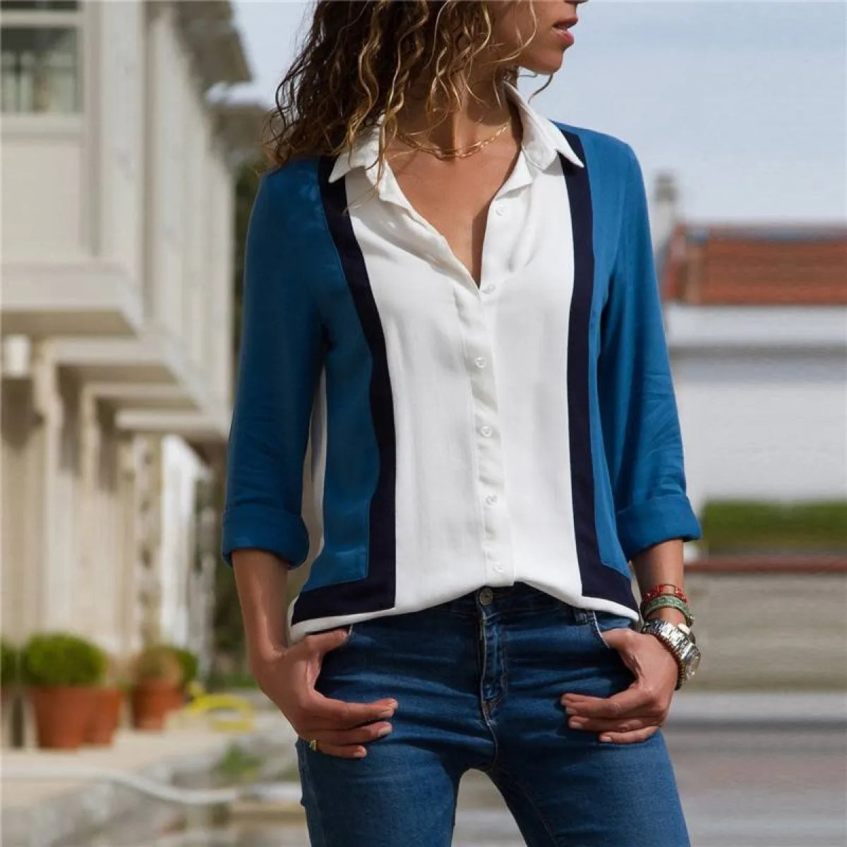 Korean Office Chiffon Blouse