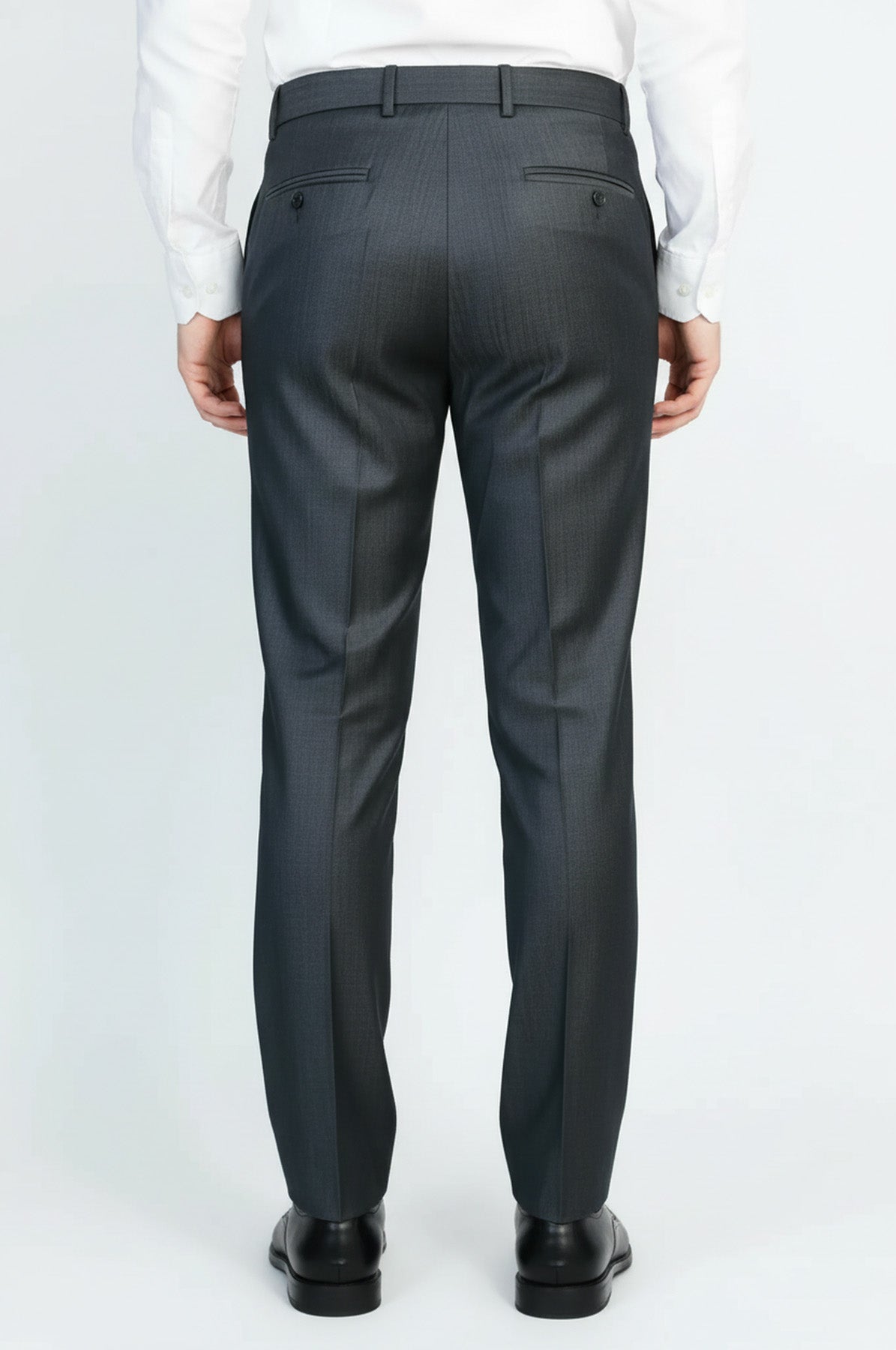 Anthracite Slim Fit Classic Cut Dress Trousers – Wessi