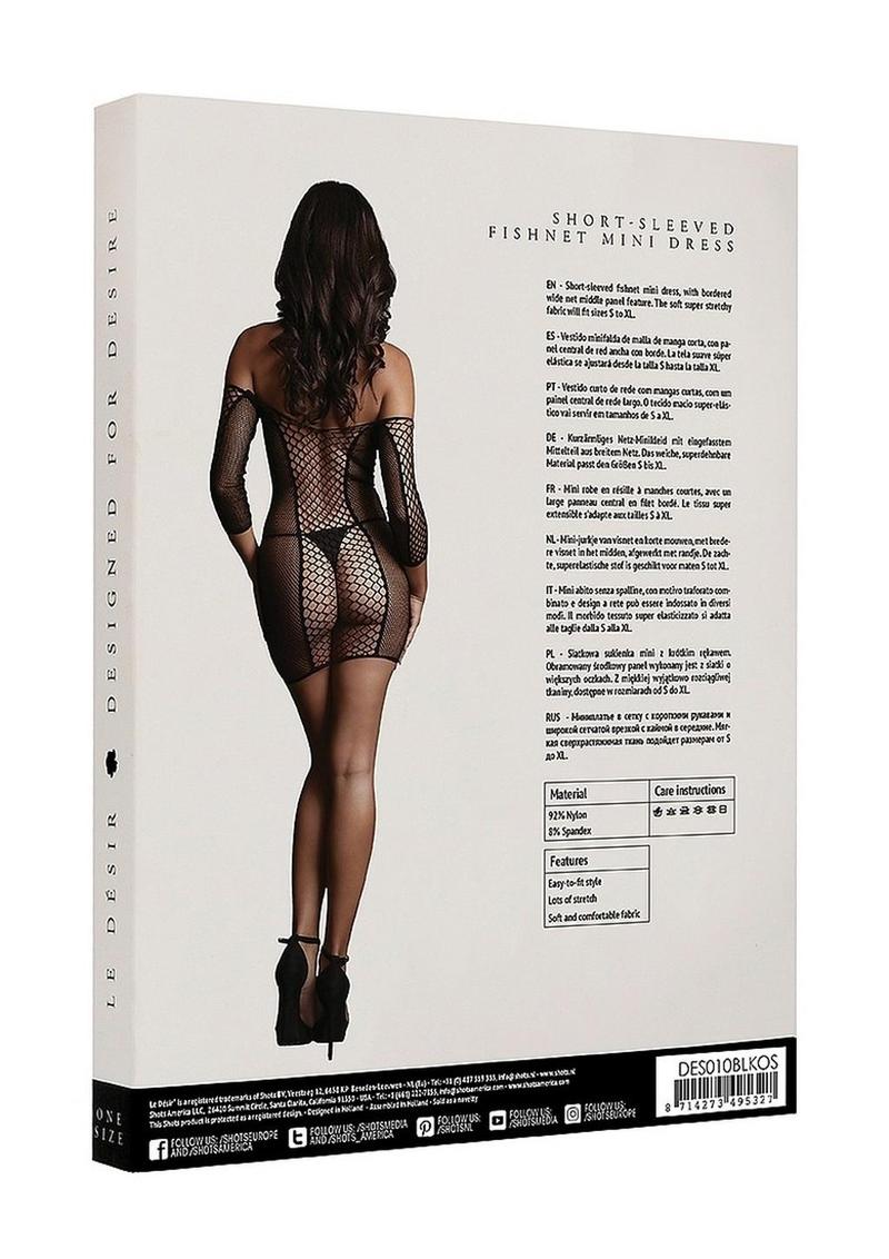 Le Désir Short With Sleeved Fishnet Mini Dress