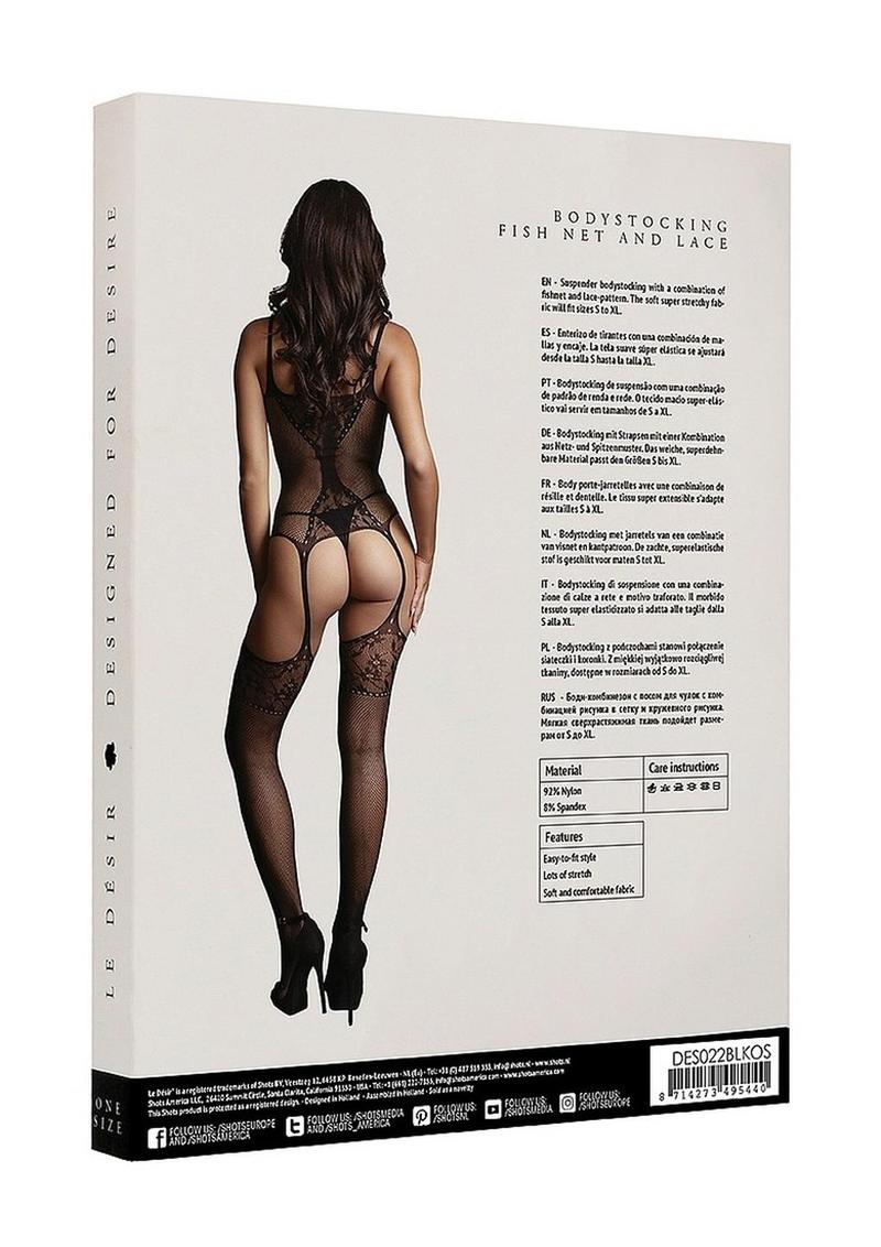 Le Désir Fishnet and Lace Bodystocking