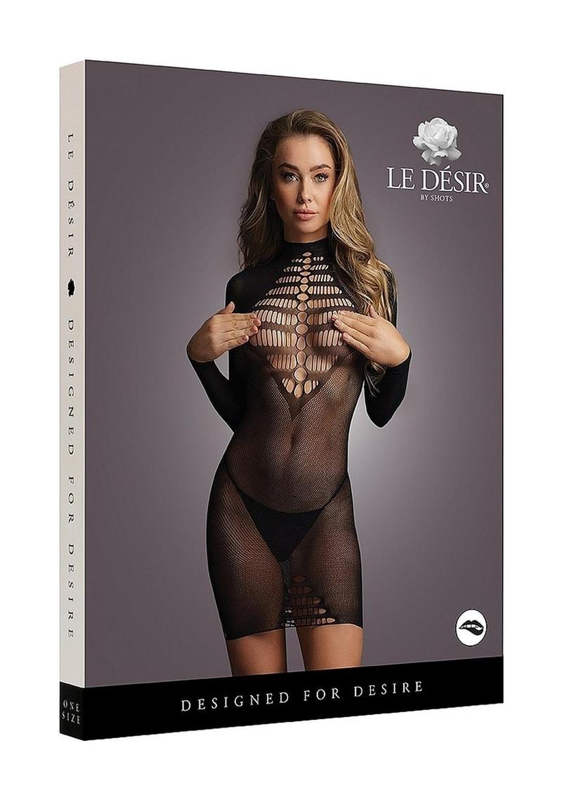 Le Desir Long Sleeve Fishnet Dress One Size