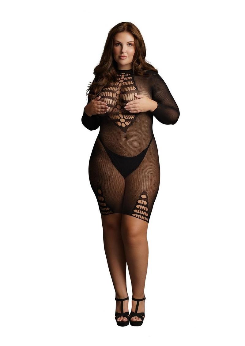 Le Désir Long Sleeve Fishnet Dress