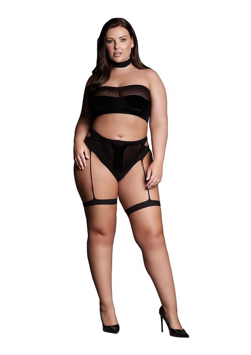 Le Désir Shade Ananke XII Three-Piece Set Choker Bandeau Top and Panty