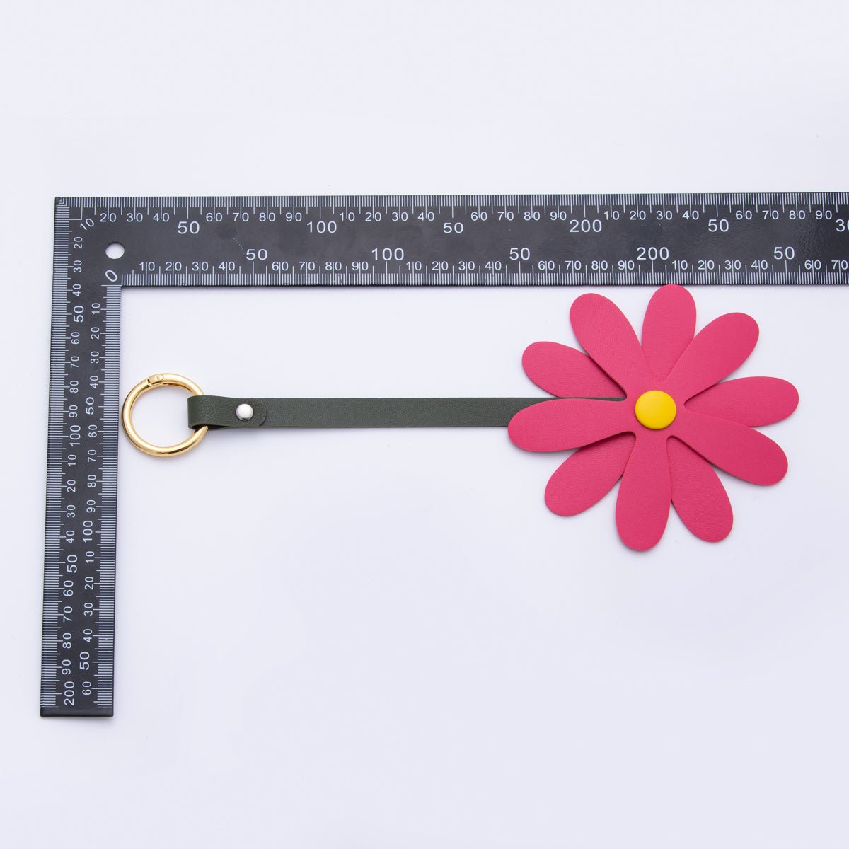 Leather Sun Flower Keyring Purse Bag Backpack Charm Flower Accessory WB-00012