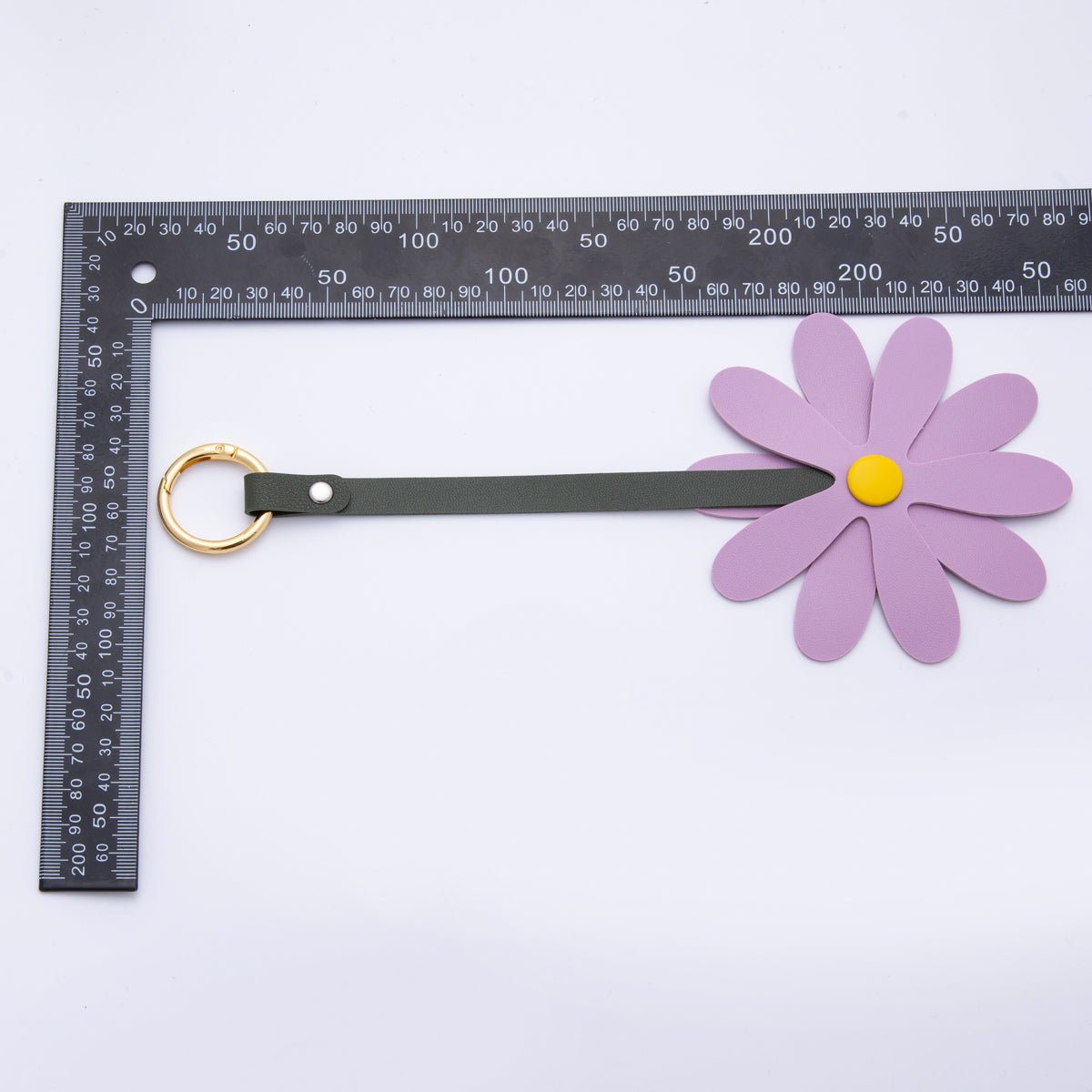 Leather Sun Flower Keyring Purse Bag Backpack Charm Flower Accessory WB-00012