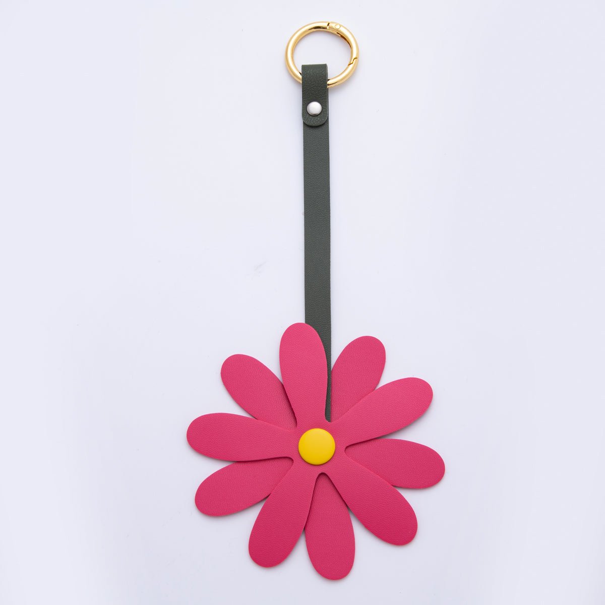 Leather Sun Flower Keyring Purse Bag Backpack Charm Flower Accessory WB-00012